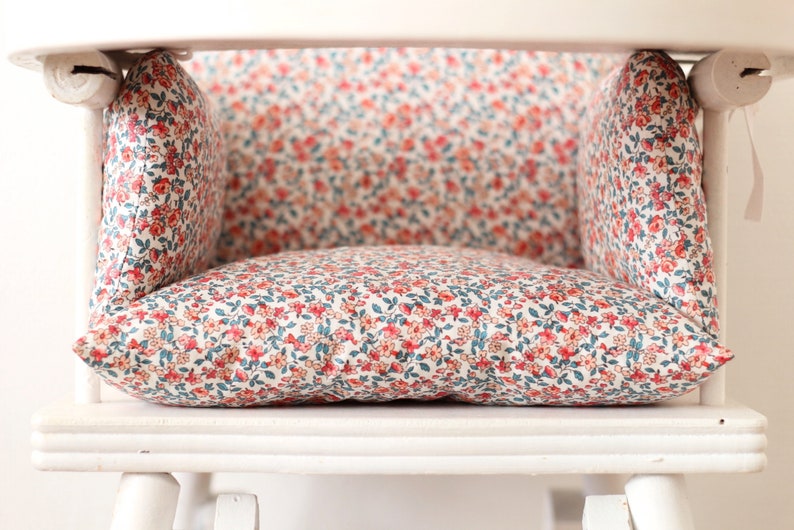 Coussin de chaise haute bébé en coton enduit Oeko-Tex / Suzanne red image 6