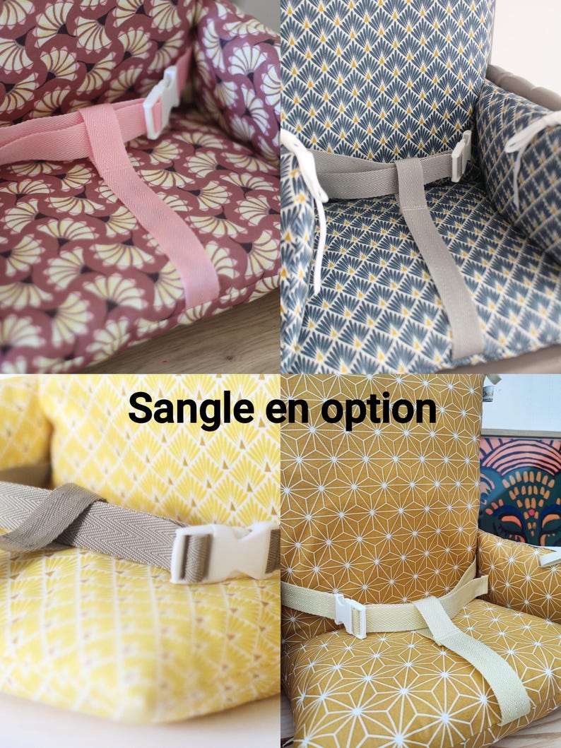 Almofada para cadeira alta de bebê em algodão com revestimento Oeko-Tex / Assento de madeira para cadeira alta - MOCHA imagem 7