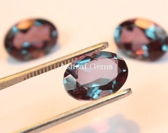 10 Pcs Of Natural ALEXANDRITE , Faceted Oval Gemstone, Color Changing Alexandrite Doublet Quartz, +++AAA Quality Alexandrite Quartz Lx#2111