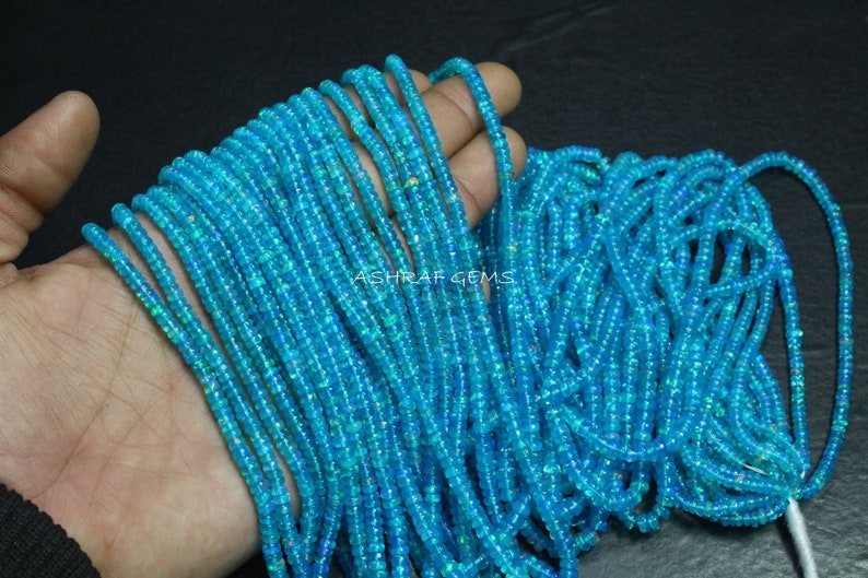 3.5mm to 4.5mm Size Opal Beads Bd#7193 40/% Off 10 Strand Of Natural Blue ETHIOPIAN OPAL 16 Inches Long Strand Smooth Roundel Beads