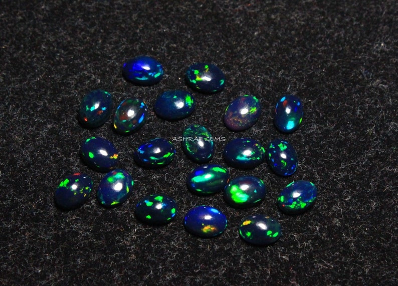 7x5mm Size 40/% Off 10 Pcs Of Natural Black ETHIOPIAN OPAL Smooth Loose Cabochon Oval Shape Gemstone +++AAA Quality Black Opal Op#7257