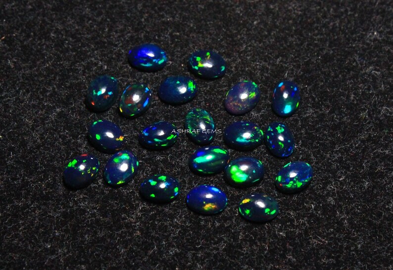 7x5mm Size 40/% Off 10 Pcs Of Natural Black ETHIOPIAN OPAL Smooth Loose Cabochon Oval Shape Gemstone +++AAA Quality Black Opal Op#7257