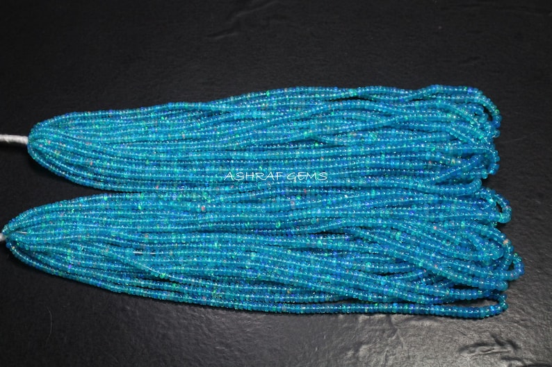 3.5mm to 4.5mm Size Opal Beads Bd#7193 40/% Off 10 Strand Of Natural Blue ETHIOPIAN OPAL 16 Inches Long Strand Smooth Roundel Beads