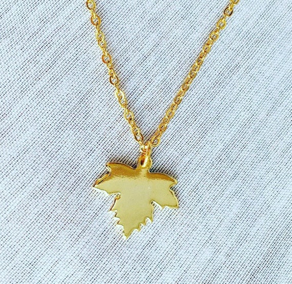 Maple Leaf Necklace Gold Plated - Gold Maple Leaf Pendant Canada