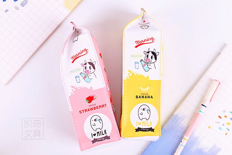 Milk Pen Case, Milk Container, Milk Pencil Bag, Panda Pencil Case,Rabbit Pencil Case,Pencil Bag,Kawaii Pencil Case image 3