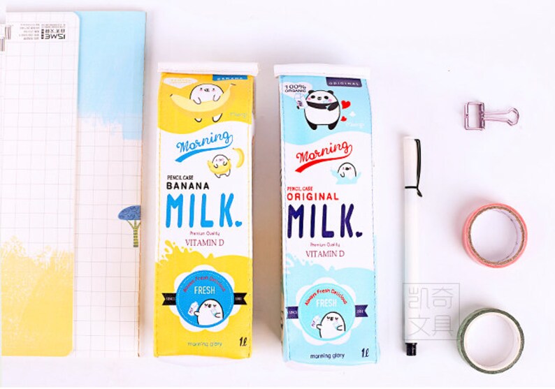 Milk Pen Case, Milk Container, Milk Pencil Bag, Panda Pencil Case,Rabbit Pencil Case,Pencil Bag,Kawaii Pencil Case image 6