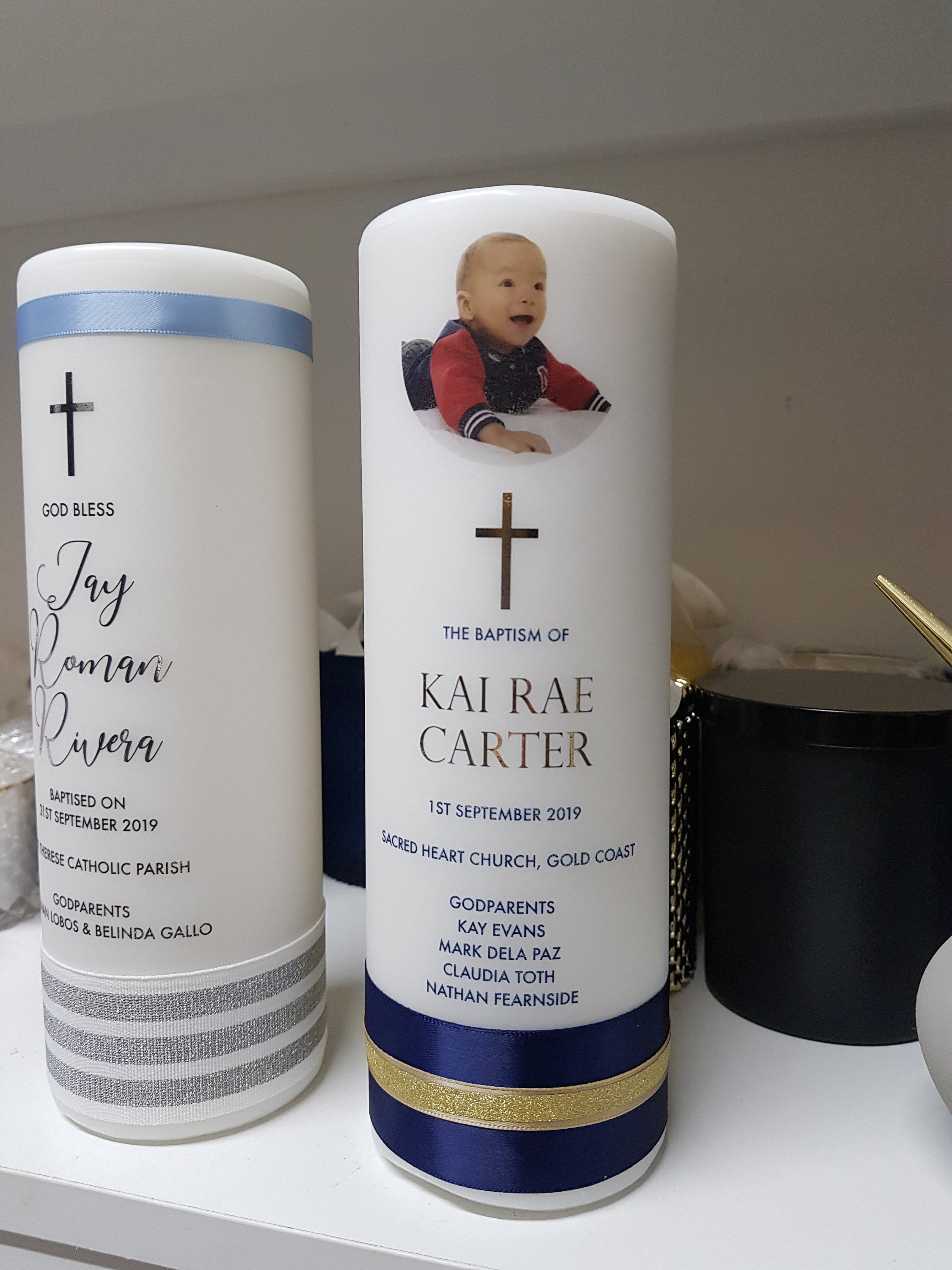 Baptism Candle with Image Christening Candle Name Day Etsy