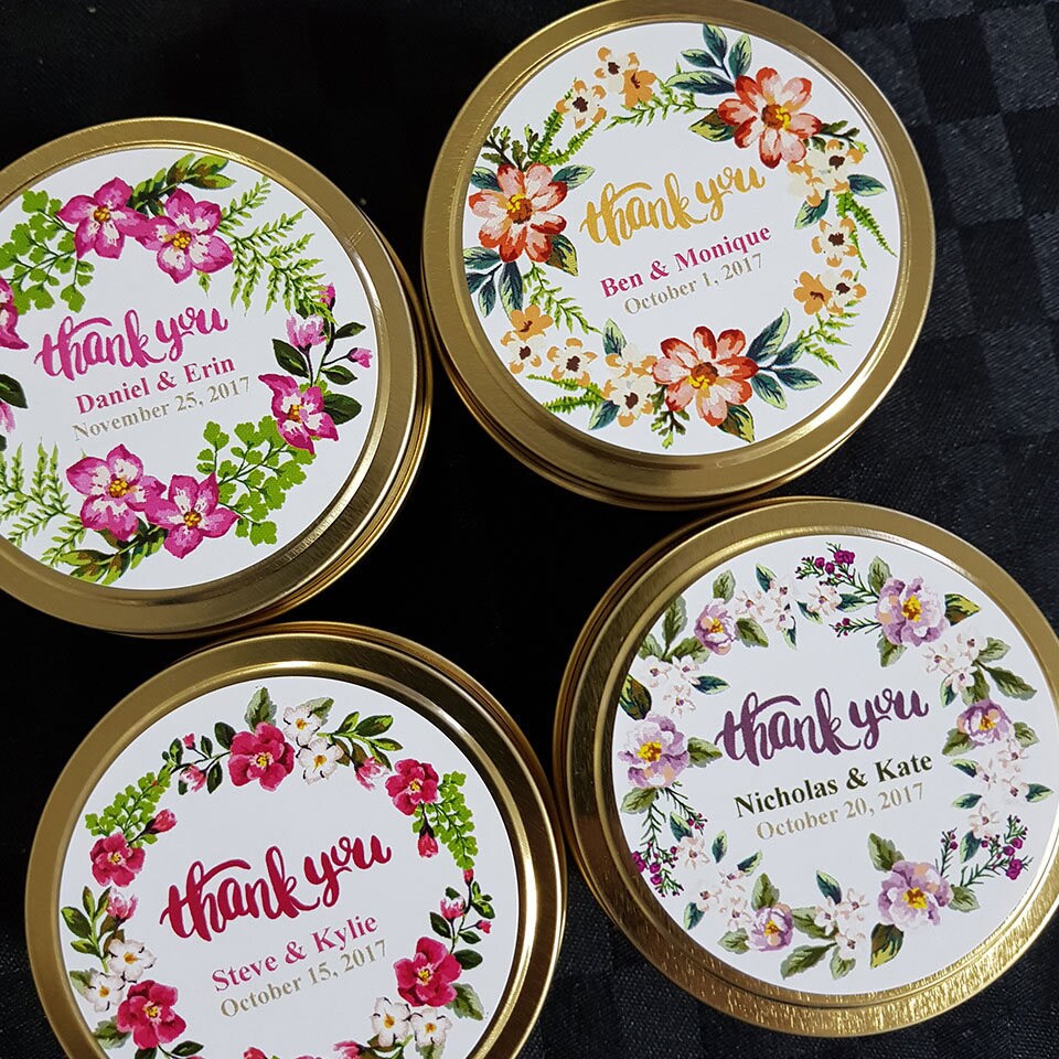 72 X Thank You Candle Favours 4oz Wedding Etsy