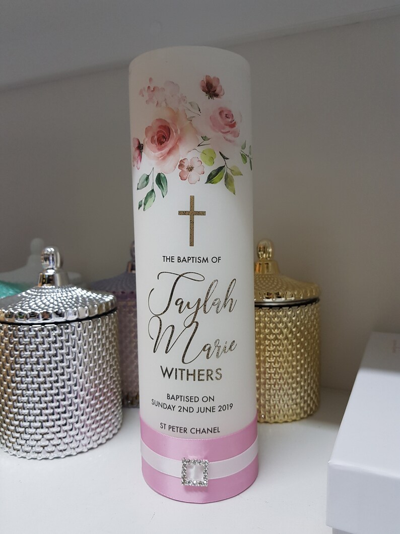 Baptism Candle Christening Candle Name Day Candle Etsy