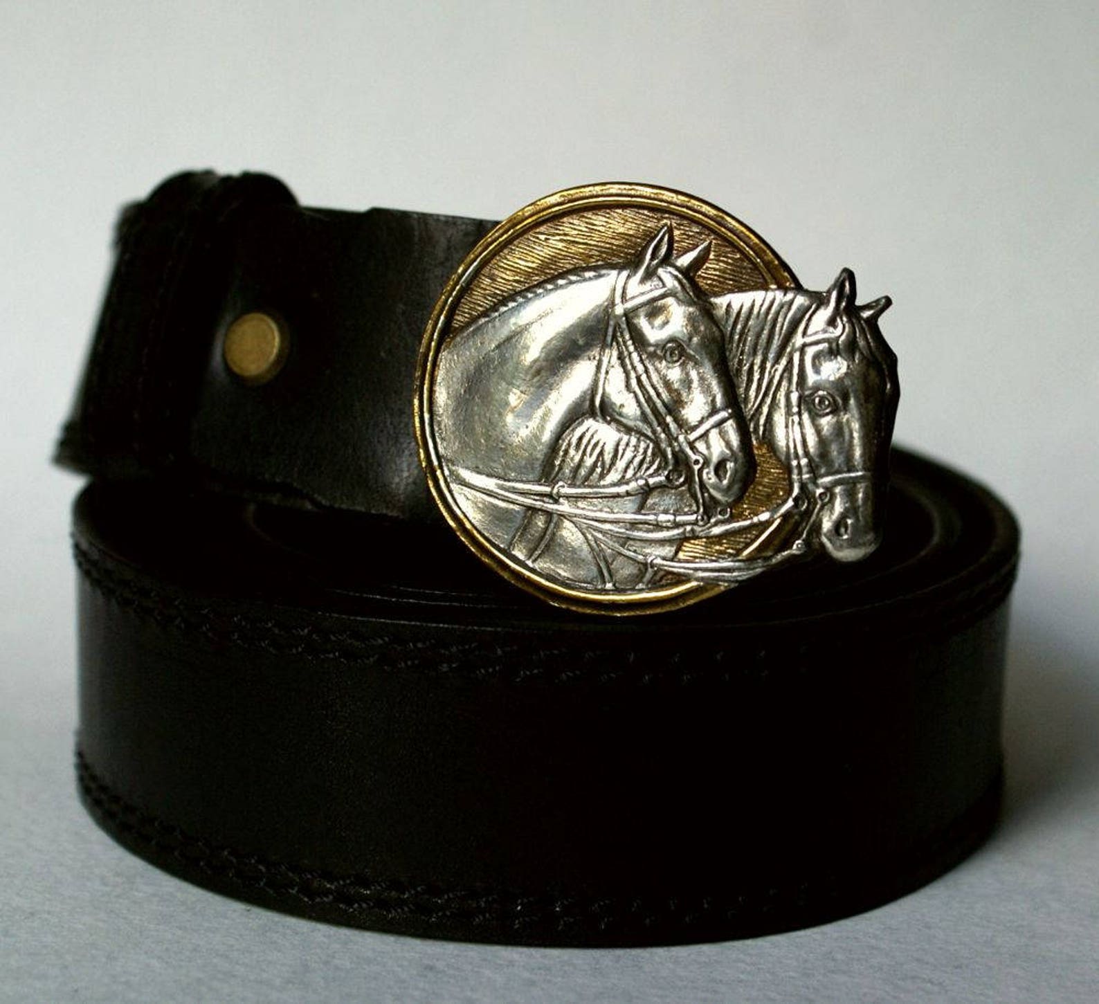 Women's leather belt White horse The belt is Etsy