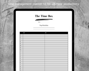 Planificateur de boîte de temps quotidien | Modèle PDF imprimable | Liste de tâches | Gestion du temps | | de productivité Organisation | Simple | Téléchargement numérique