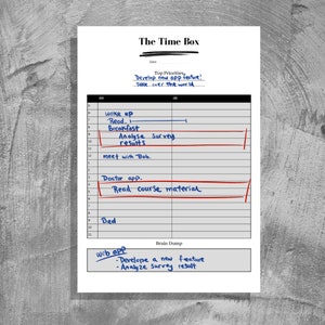 Daily Timebox Planner | Printable PDF Template | To-do List | Time ...