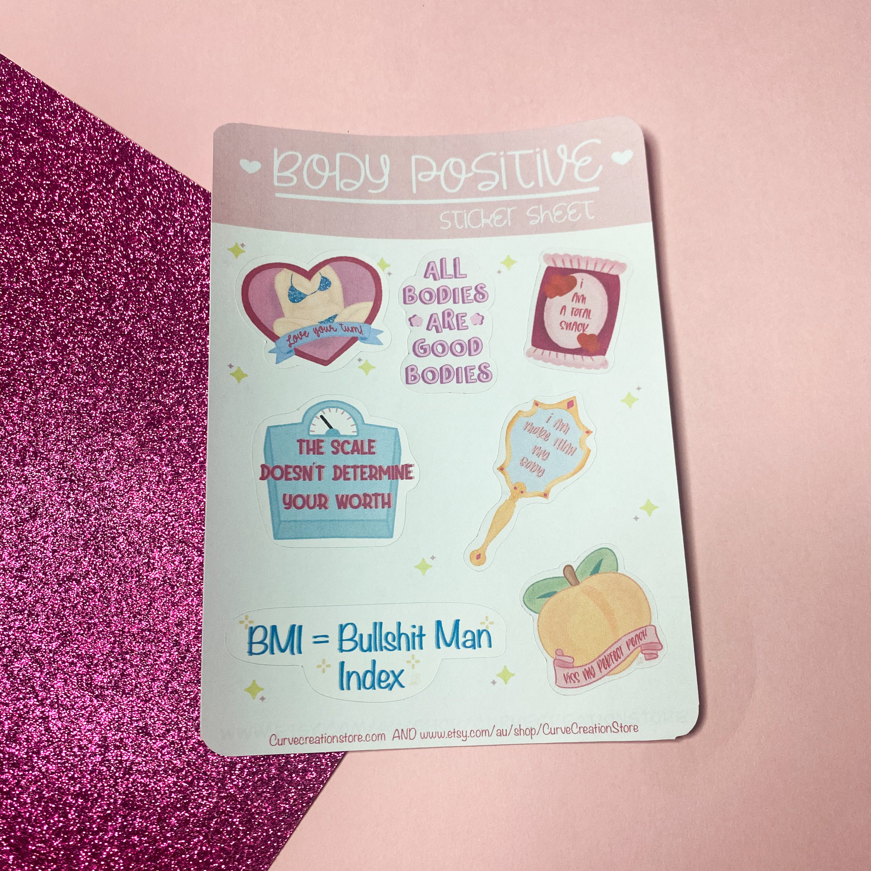 Body Positive Self Love Sticker Matte Sheet | Bullet Journal, Scrapbook ...