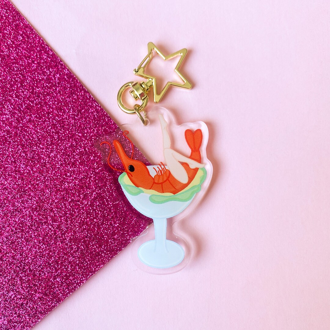 Burlesque Cocktail Prawn Acrylic Keychain - Etsy