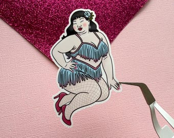 Lotus Flame Burlesque Showgirl Sticker