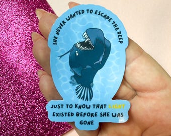 Anglerfish Sticker – Bittersweet Deep-Sea Aesthetic, Matte Vinyl