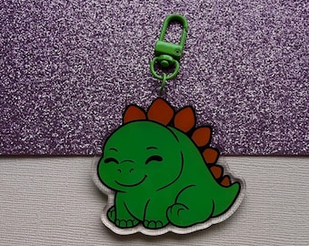 Cute Stegosaurus Acrylic Keychain
