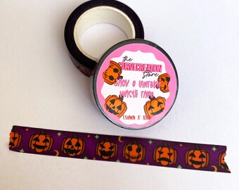 Jack-O-Lantern Pumpkin Scrapbooking Washi Tape - 10m Full Roll of Washi Tape