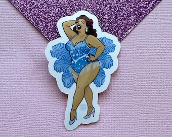 Serafina Rouge Burlesque Showgirl Sticker