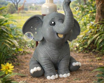 Elephant Soap Holder for Foaming Hand Soap, Cute Bathroom Decor, Animal Soap Dispenser Holder, Fits Bath & Body Works Style Bottles