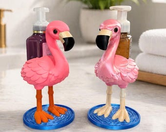Flamingo Soap Holder for Bath & Body Works Foaming Soap | Tropical Bathroom Decor | Pink Flamingo Soap Stand | Summer Bathroom Accessory
