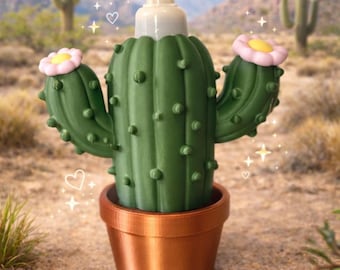 Cactus Soap Holder for Foaming Hand Soap Dispenser, Cute Bathroom Decor, Desert Kitchen Counter Accessory, Fits Bath & Body Works Style Soap