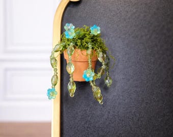 Beaded Flower Plant Magnet, Handmade Fridge Magnet, Mini Potted Plant Decor, Cute Kitchen Magnet, Gift for Plant Lovers