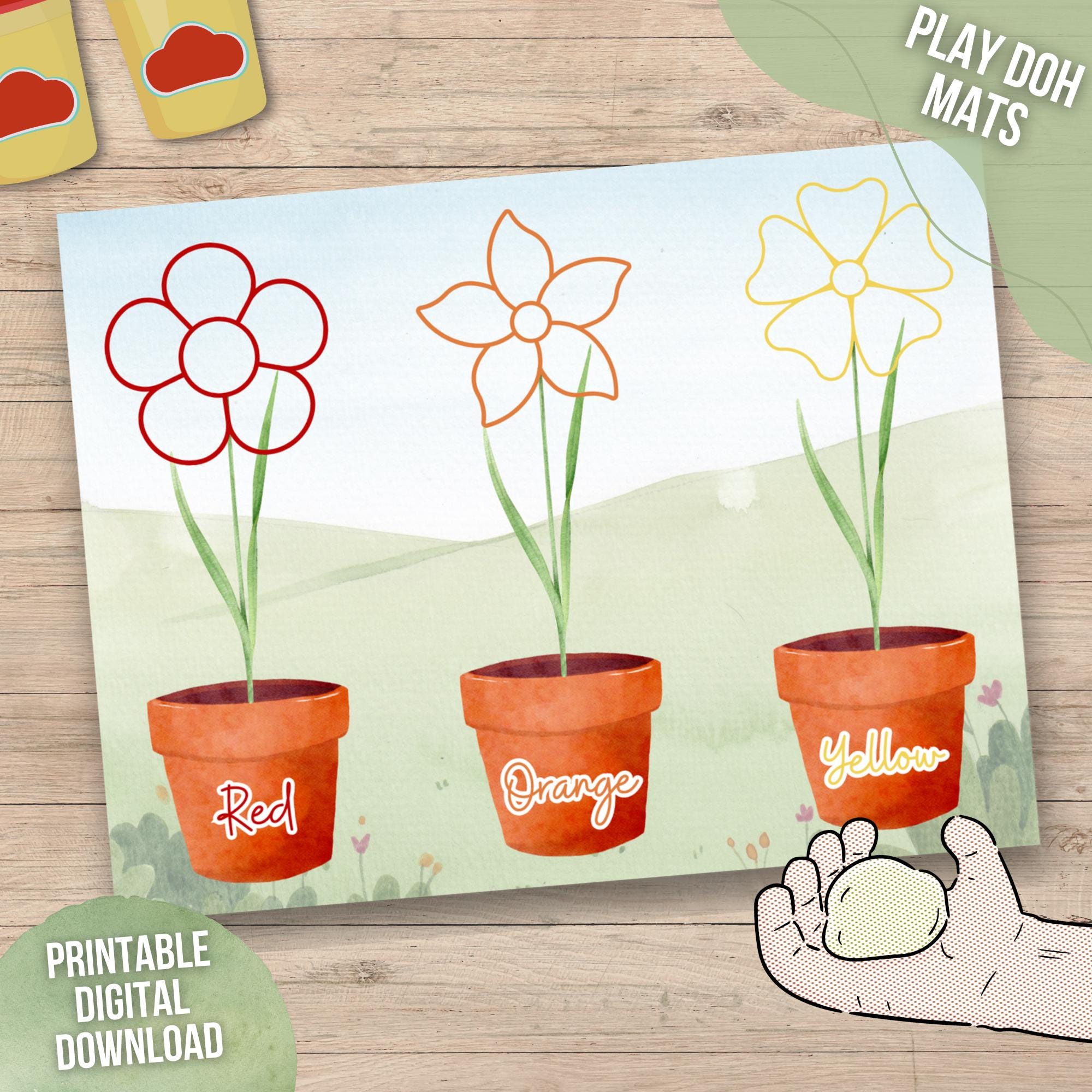 Flower Colors Play Dough Mats | Color Learning Playdough Mats ...