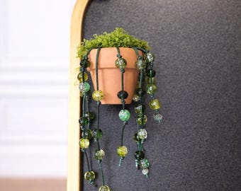 Beaded Flower Plant Magnet, Handmade Fridge Magnet, Mini Potted Plant Decor, Cute Kitchen Magnet, Gift for Plant Lovers
