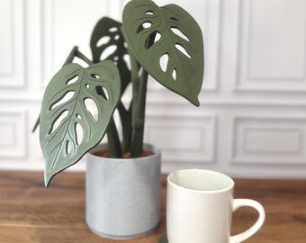 Monstera Adansonii "Swiss Cheese" Magnetic Plant Coaster | 3D Printed Leaf Coaster | Modern Kitchen Decor | Gift for Plant Lovers