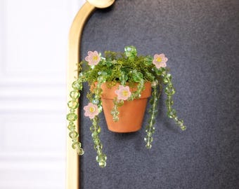 Beaded Flower Plant Magnet, Handmade Fridge Magnet, Mini Potted Plant Decor, Cute Kitchen Magnet, Gift for Plant Lovers
