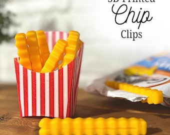 French Fry Snack Sealers | 3D Printed Kitchen Clips | Cute & Functional |
