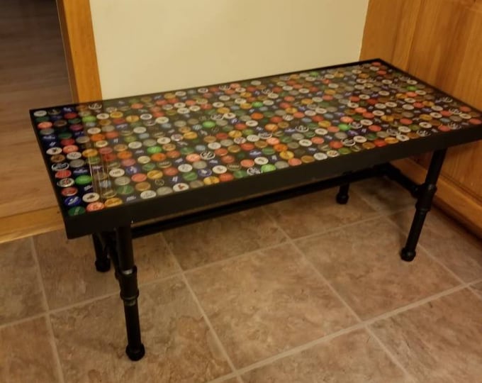 Bottle Cap Coffee Table Resin Table Living Room Furniture Etsy