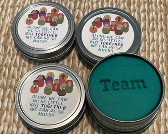 4 tins. Lemon & Mint aromatherapy, scented dough: team appreciation, stress relief, gift from boss, relax, together, gift for coworkers