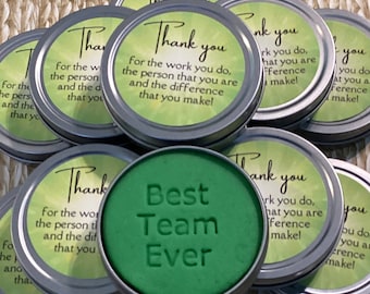 Employee and Volunteer appreciation - Gift from boss, Co-worker, bulk gift, Thank you.  6, 12 or 18 tins stress relief dough. Best Team Ever