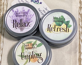 Set de regalo de masas aromáticas para aliviar el estrés: Lavanda, Naranja Vainilla, Limón Menta