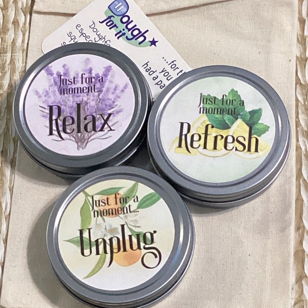 3 pack-variety-Small batch hand made play dough, Fun nostalgic gift-Stress relief- break from adulting-unplug-refresh-lavender-relax