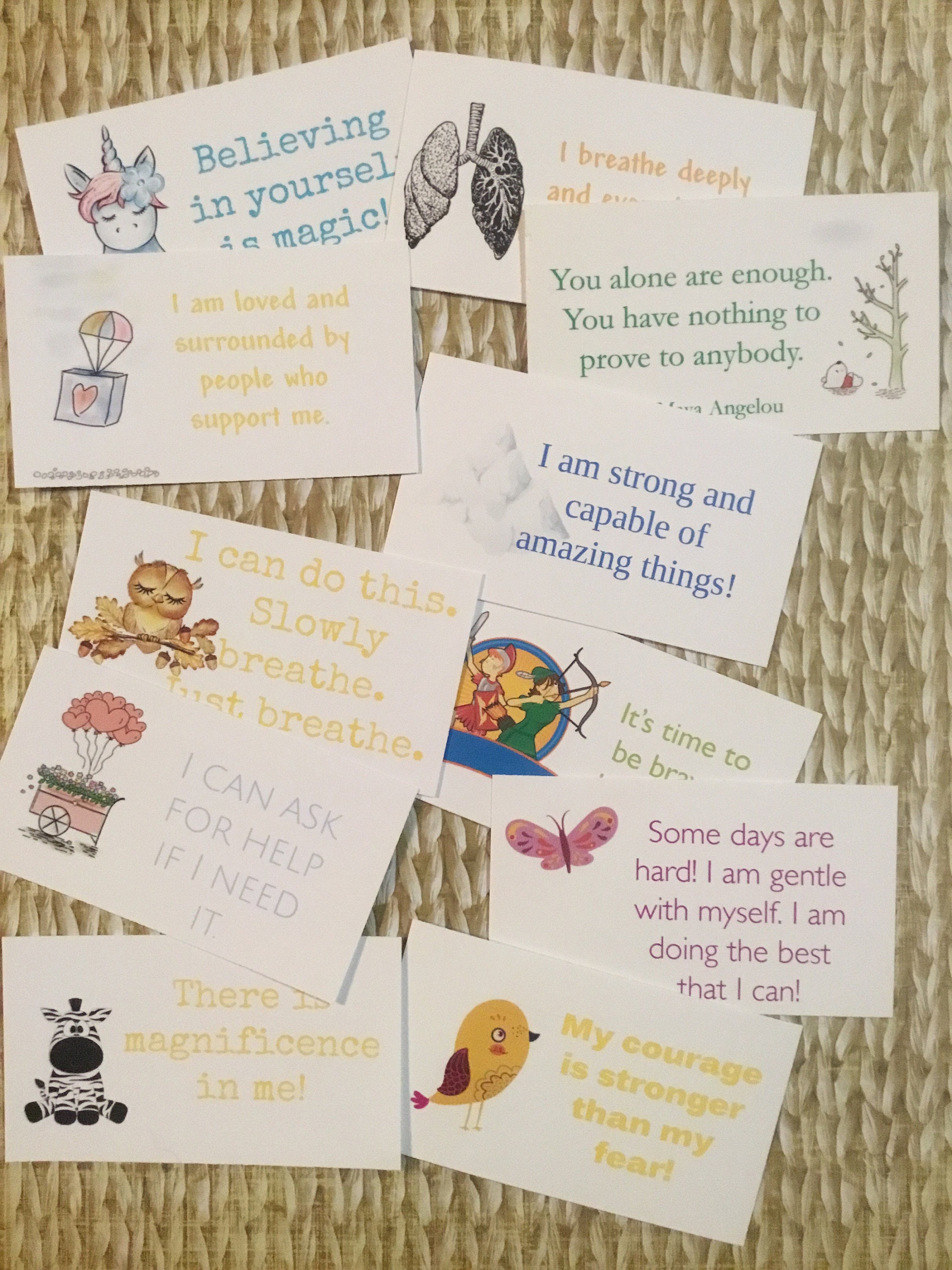 Affirmation Card Set Thoughtful Gift Gift For Friend Self Care Self Love Positive Thinking Breathe Mental Health