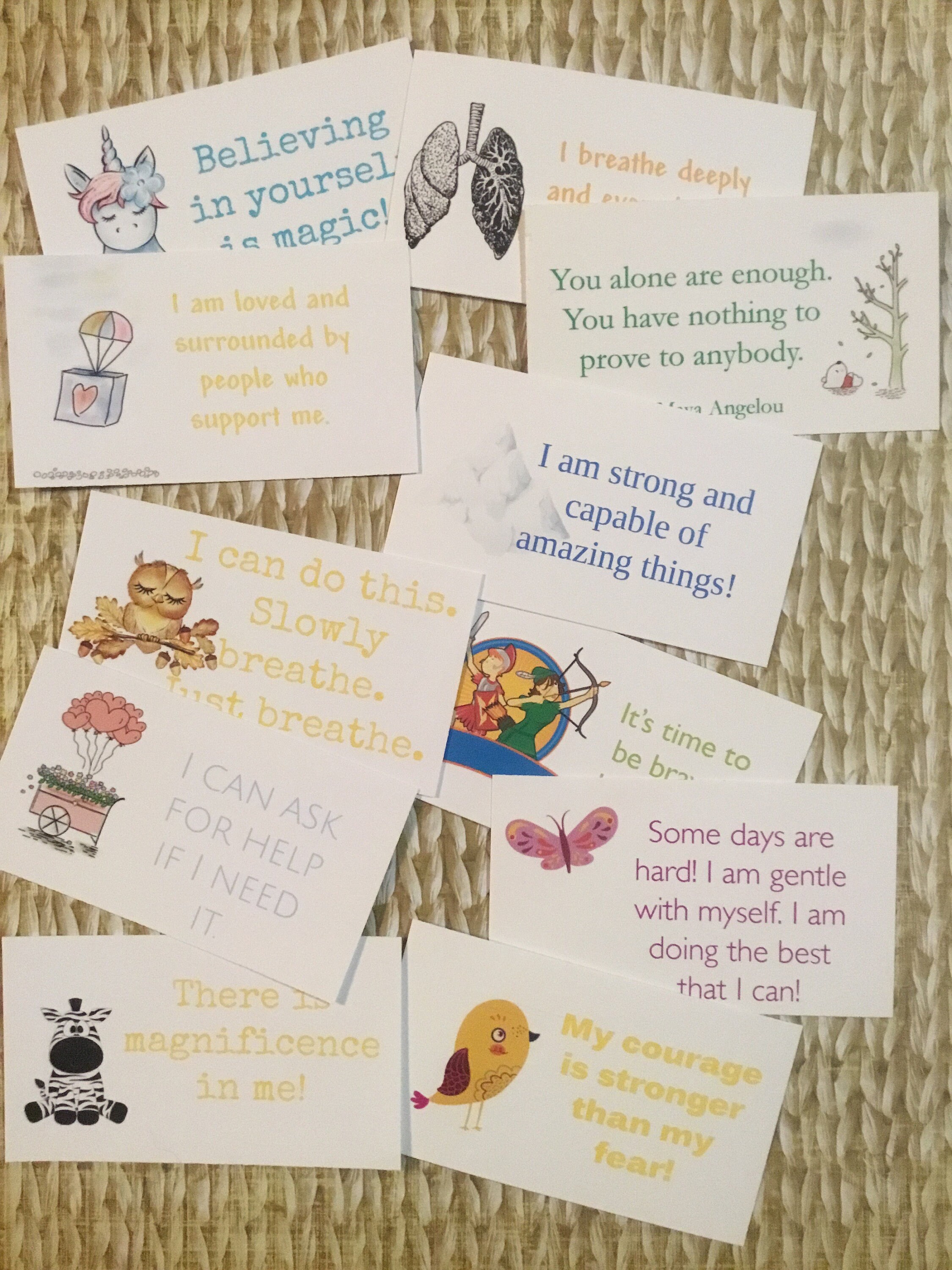 Affirmation Card Set Thoughtful Gift Gift For Friend Self Care Self Love Positive Thinking Breathe Mental Health