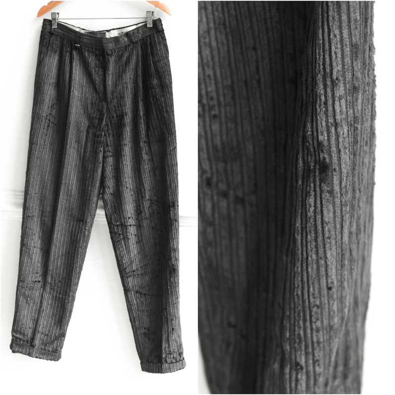 Vintage Black corduroy trousers Size Medium W32 Black men cords