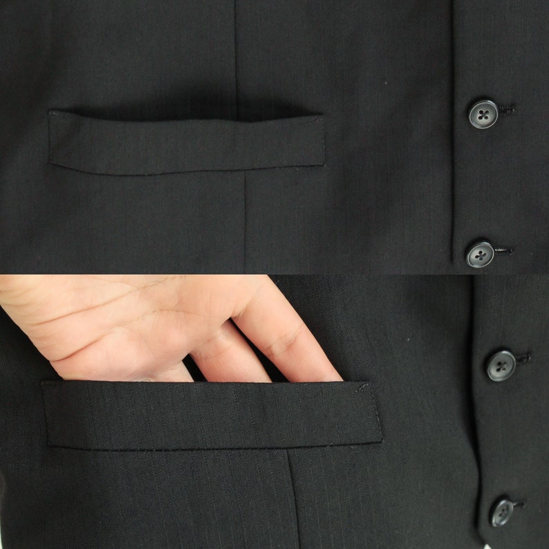 Suit Mens waistcoat Black mens vest Vintage Formal waistcoat Size Small