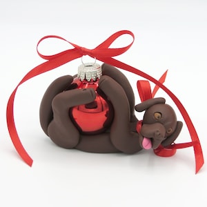 Ornement de laboratoire en chocolat, ornement de Noël fait à la main, ornement de labrador en chocolat fait à la main, cadeau labrador retriever