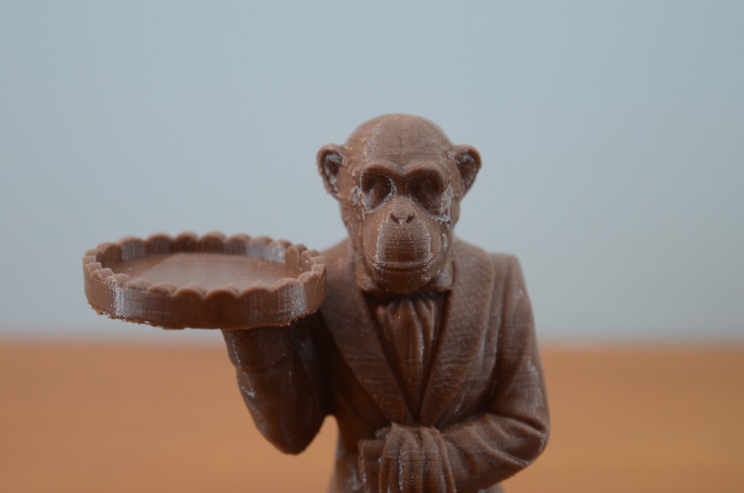 3d Printed Monkey Butler Statue Etsy