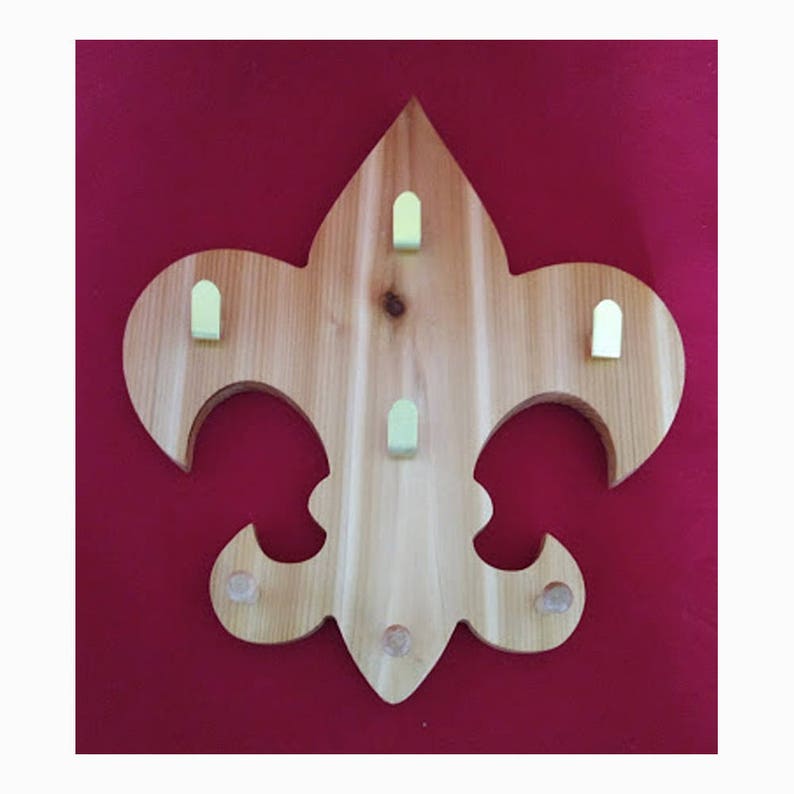 Fleur De Lis Neckerchief Slide and Boy Scout Shirt Hanger Holder With