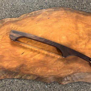 Walnut Bread Knife, Bow Bread Knife, Cheese Knife, Stainless Steel Blade, Bow Knife, Fiddle Bread Knife, Left Handed or Right Handed