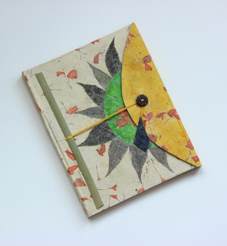 Handmade Journal Lokta Paper Notebook Handmade Paper from The Himalayas Unique Notebook Perfect Thanksgiving Gift Sunshine image 2