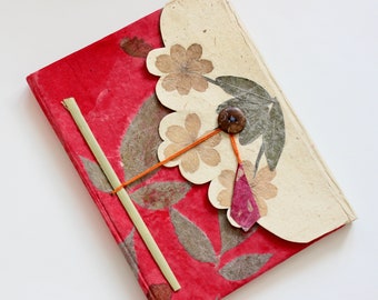 Handmade Floral Journal | Beautiful Notebook | Handmade Paper Notebook | Unique Notebook | Elegant Gift | Gratitude Journal - Flower Blossom