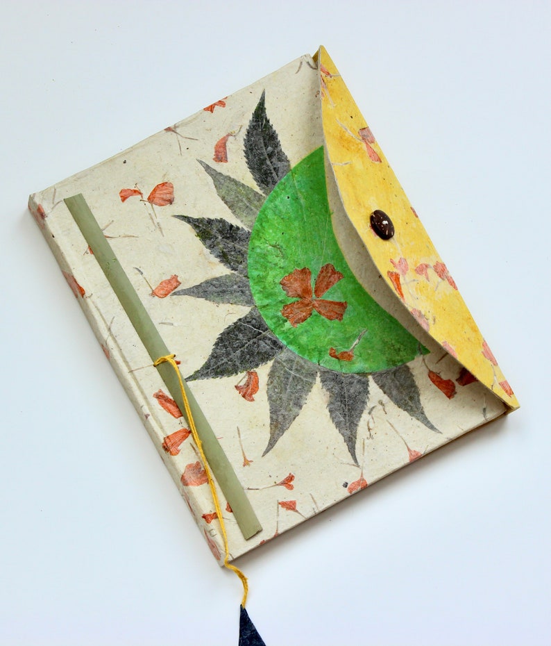 Handmade Journal Lokta Paper Notebook Handmade Paper from The Himalayas Unique Notebook Perfect Thanksgiving Gift Sunshine image 4