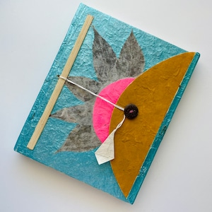 Blue Heaven Lokta Journal | Handmade Notebook with Dried Flowers | Eco Friendly Gratitude Journal | Unique Gift for Her