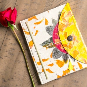 Handmade Journal Lokta Paper Notebook Handmade Paper from The Himalayas Unique Notebook Perfect Thanksgiving Gift Sunshine image 6